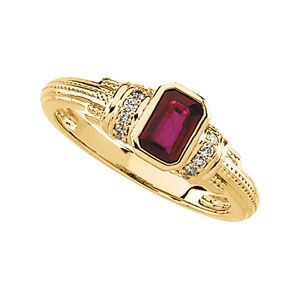 Genuine Ruby & Diamond Ring