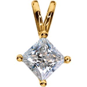 Created Moissanite Square Pendant