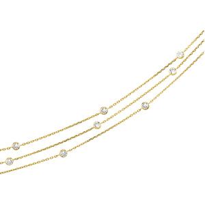 Three-Strand Cubic Zirconia Station Necklace