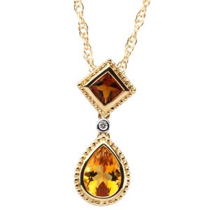 Genuine Multicolor Gemstone & Diamond Pendant