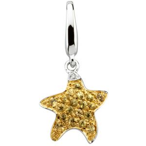 Genuine yellow Sapphire Starfish charm