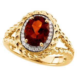 Genuine Madeira Citrine & Diamond Ring