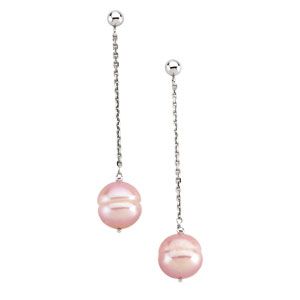 Freshwater Pink Cultured Circlé Pearl Earrings