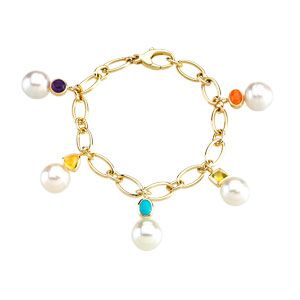  South Sea Cultured Circle Pearl Charm Bracelet