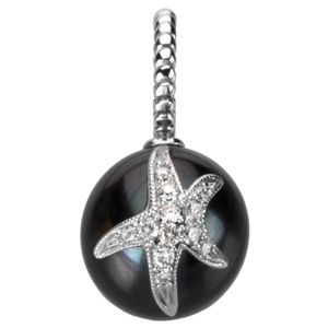 Tahitian Cultured Pearl Pendant with Diamond Starfish