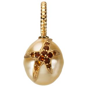 Paspaley South Sea Cultured Pearl Pendant with Citrine Starfish