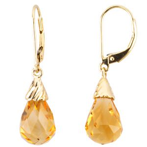 Genuine Citrine Briolette Earrings