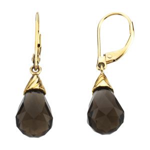 Genuine Smoky Quartz Briolette Earrings