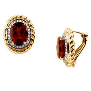 Genuine Madeira Citrine & Diamond Earrings