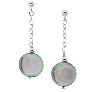 Freshwater Cultured Black Coin Pearl Earrings