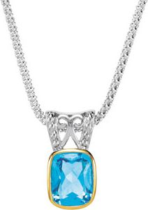 Genuine Swiss Blue Topaz Pendant