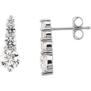 1 ct tw Platinum Diamond Journey Earrings