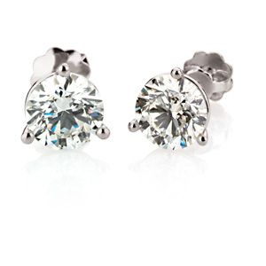 1 ct tw - 2 ct tw SI2-SI3, G-H Diamond & Platinum Stud Earrings