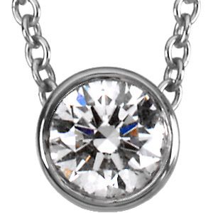 1/3 ct tw Platinum Diamond Solitaire Necklace