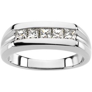 7/8 ct tw Platinum Gent's Diamond Ring