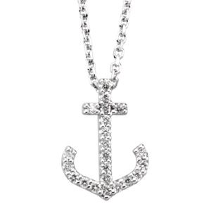 1/8 ct tw Diamond Anchor Necklace