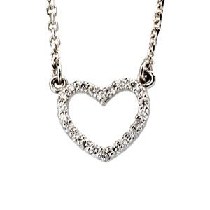 1/8 ct tw Diamond Heart Necklace
