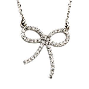 1/4 ct tw Diamond Bow Necklace