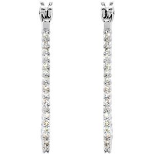 Platinum Diamond Inside/Outside Hoop Earrings