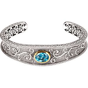 Genuine Swiss Blue Topaz Bracelet