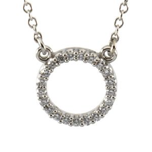 1/10 ct tw Platinum Diamond Circle Necklace
