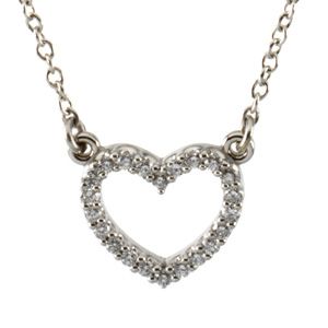 1/8 ct tw Platinum Diamond Heart Necklace