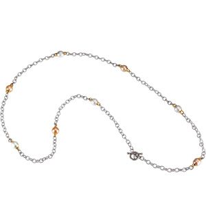 Station Necklace with Freshwater Circle Pearls