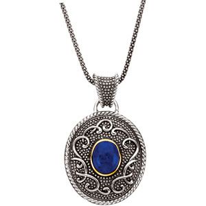 Genuine Cabochon Lapis Necklace