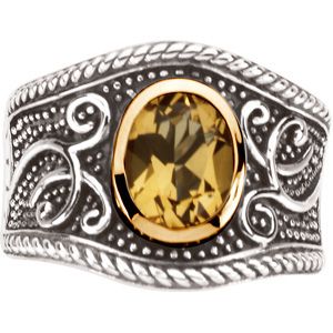 Genuine Honey Quartz Ring