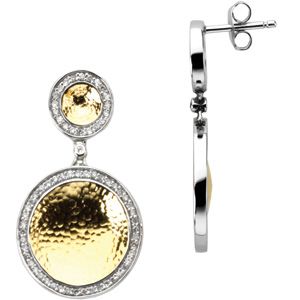 5/8 ct tw Two Tone Diamond Earrings