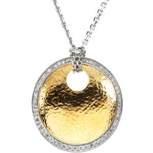 3/8 ct tw Two Tone Diamond Pendant