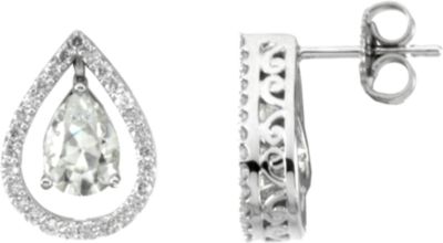 Created Moissanite and Diamond Earrings