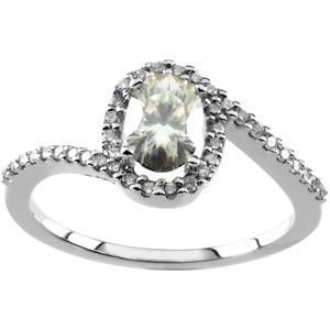 Created Moissanite and Diamond Ring
