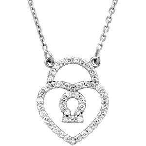 1/4 ct tw Diamond Heart Lock Necklace