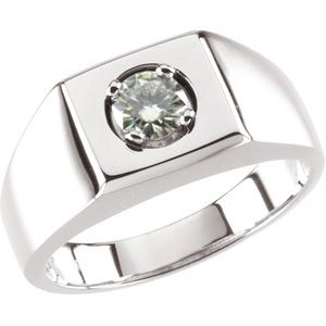 Created Moissanite Gents Ring