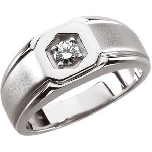 Created Moissanite Gents Ring