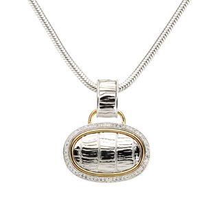 Oblong Shape Alligator Pattern Pendant Mounting