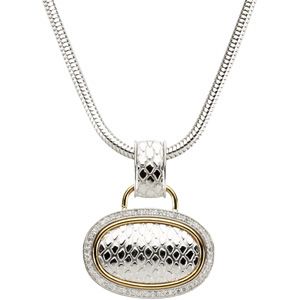 Oblong Shape Snake Pattern Pendant Mounting