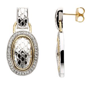 Oblong Shape Snake Pattern Earring Mounting