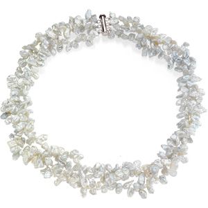 Freshwater Keshi White Cultured Pearl Strand