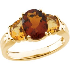 Genuine Madeira Citrine & Citrine Ring