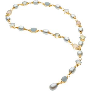 Aquarella&reg; South Sea Cultured Pearl & Genuine Gemstone Necklace