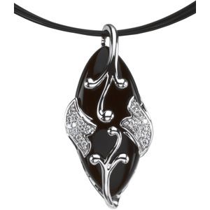 Genuine Onyx & Diamond Pendant