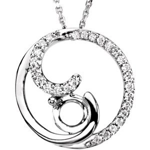 Diamond Semi-mount Pendant