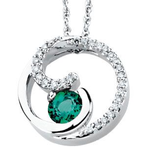 Genuine Emerald & Diamond Pendant