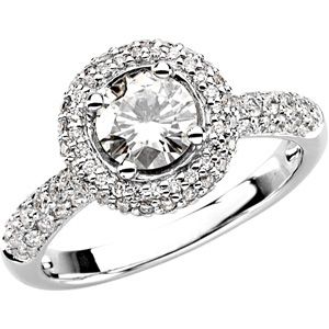 Created Moissanite and Diamond Ring