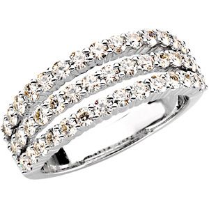 Created Moissanite 3 Row Ring