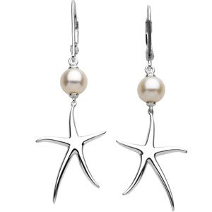 Freshwater Cultured Pearl Starfish Earring