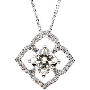 Created Moissanite and Diamond Pendant