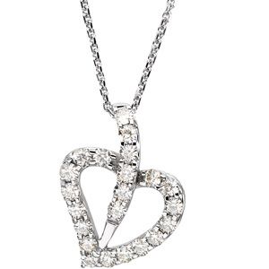 Created Moissanite Heart Pendant
